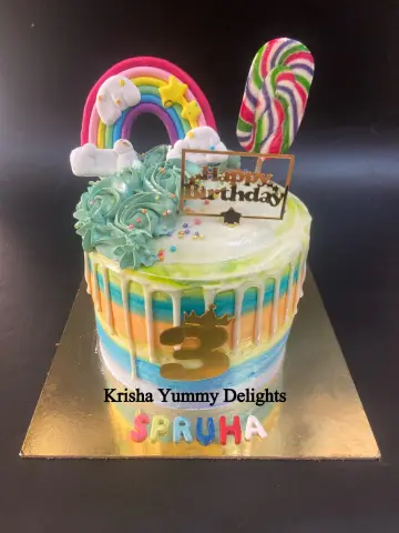 Rainbow theme cake