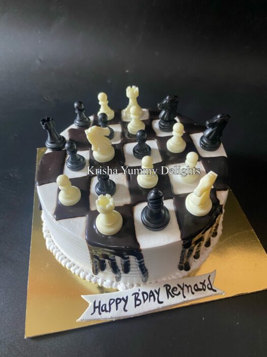 Chess theme cake