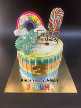 Rainbow theme cake